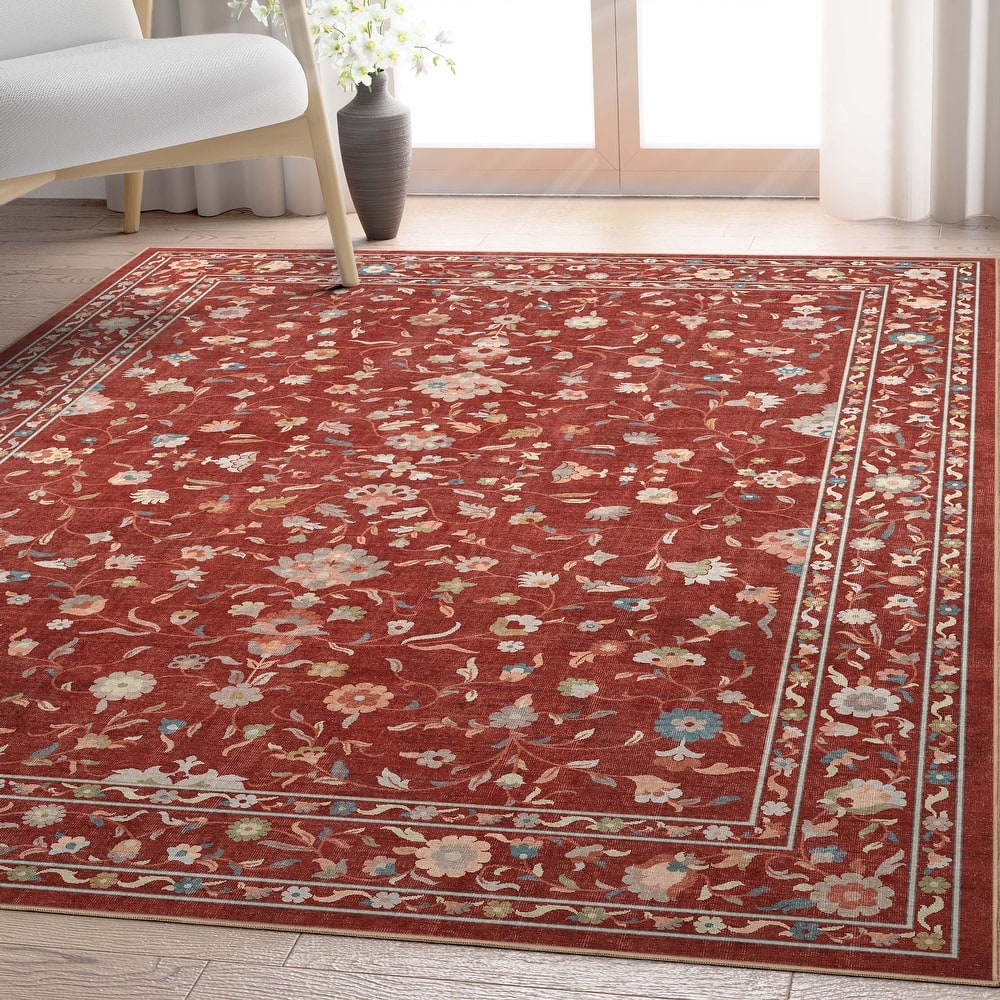 Well Woven Apollo Serapi Yazd Traditioal Floral Flat-Weave Area Rug