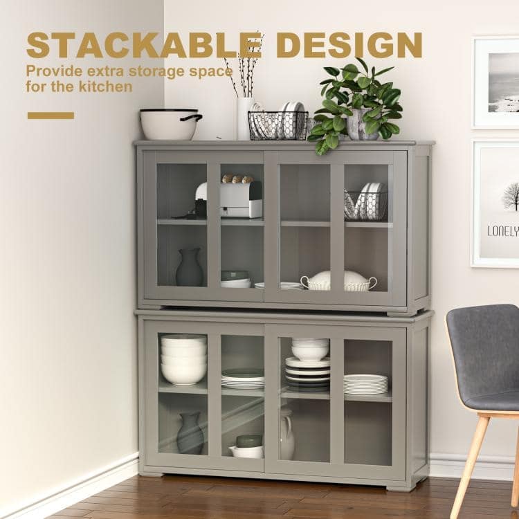 Sideboard Buffet Cupboard Storage Cabinet with Sliding Door - 42" x 13.0" x 24.5" (L x W x H)
