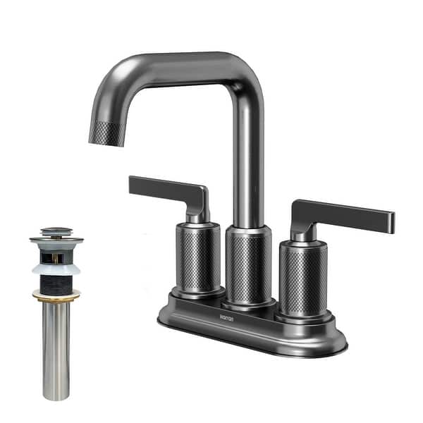 slide 2 of 50, Karran Gillingham KBF536 2-Handle 4-Inch Centerset Bathroom Faucet with Matching Pop-up Drain Gunmetal Grey