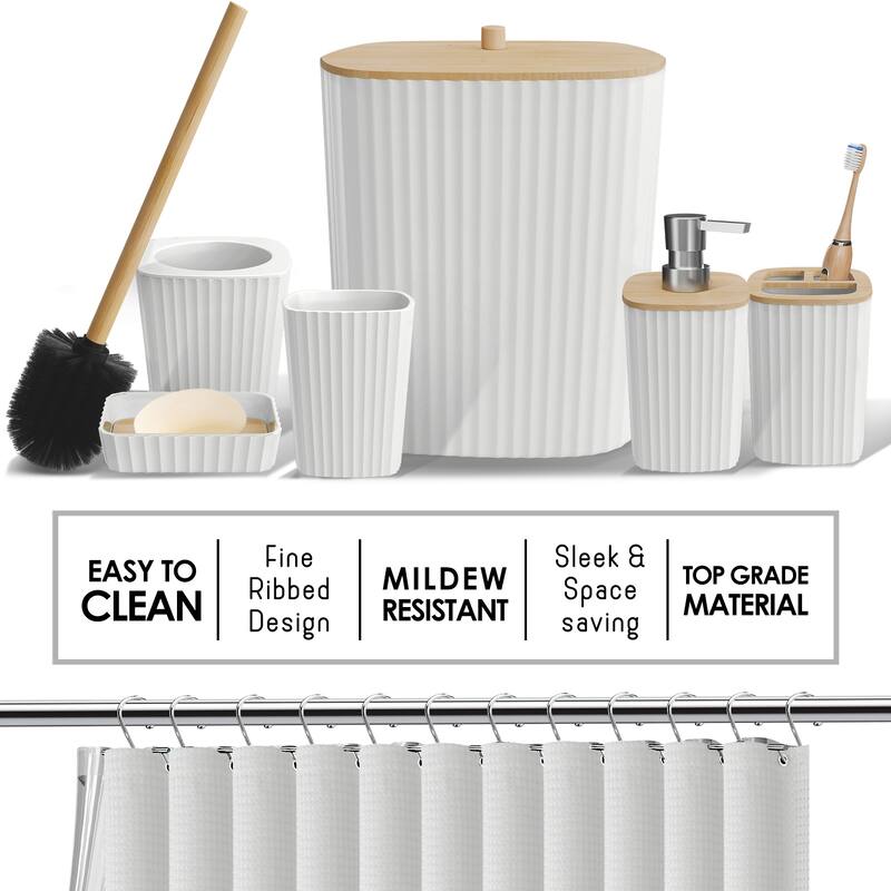 Emperyan Bathroom Accessories Set with Shower Caddy and Bath Rugs