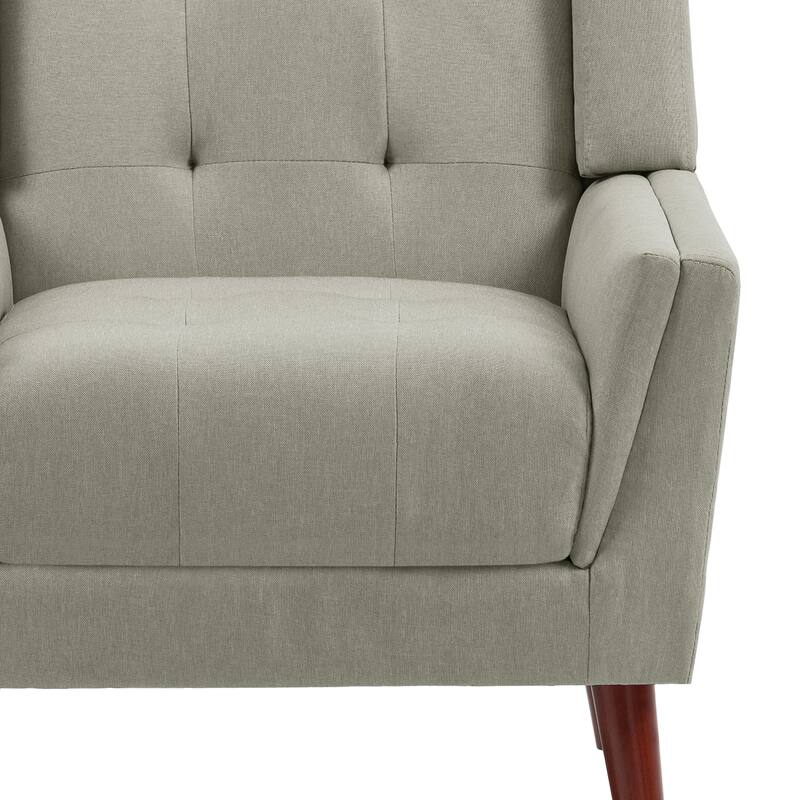 Mid Century Modern Upholstered Linen Accent chairs Armchair