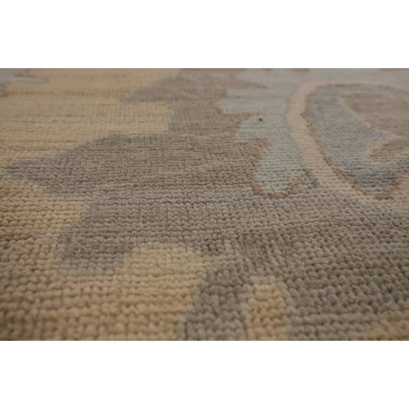 Vegetable Dye Oushak Oriental Large Rug Handmade Yellow Wool Carpet - 10'1"x 13'6"