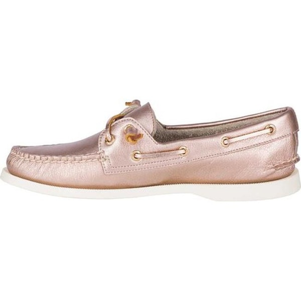 sperry rose gold boat shoes