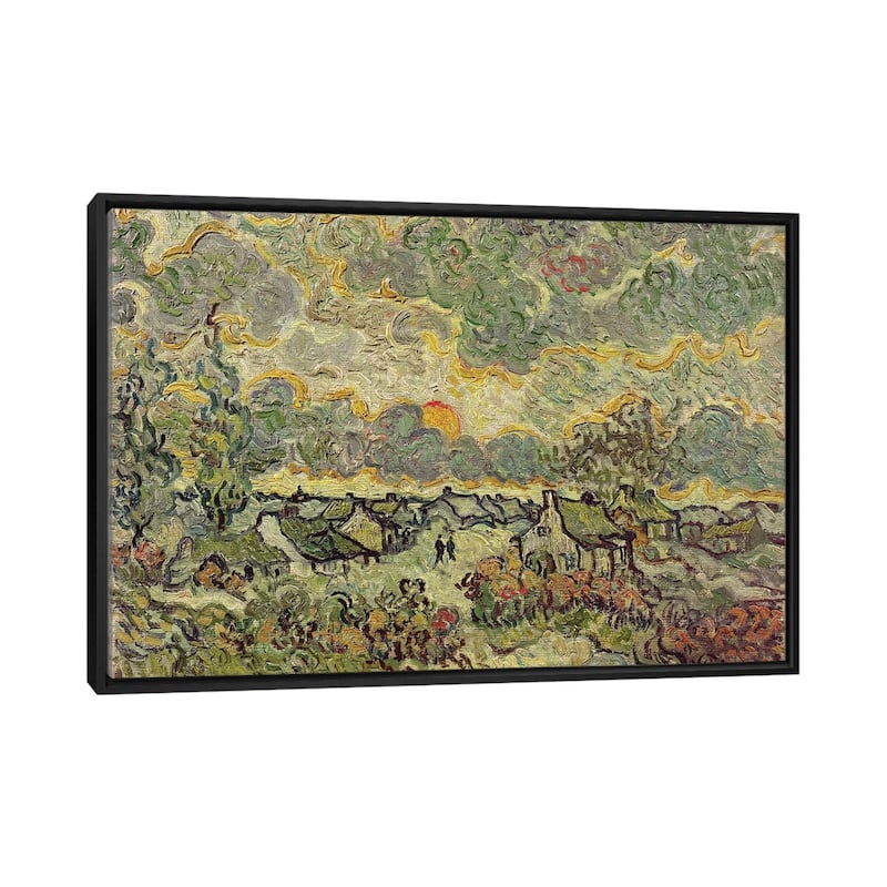 iCanvas "Autumn landscape, 1890 " by Vincent van Gogh Framed Canvas Print - Black - 32x48