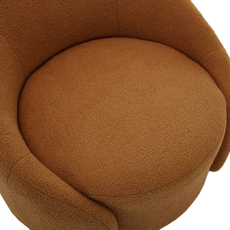 35" Wide Velvet/ Boucle Swivel Barrel Accent Chair