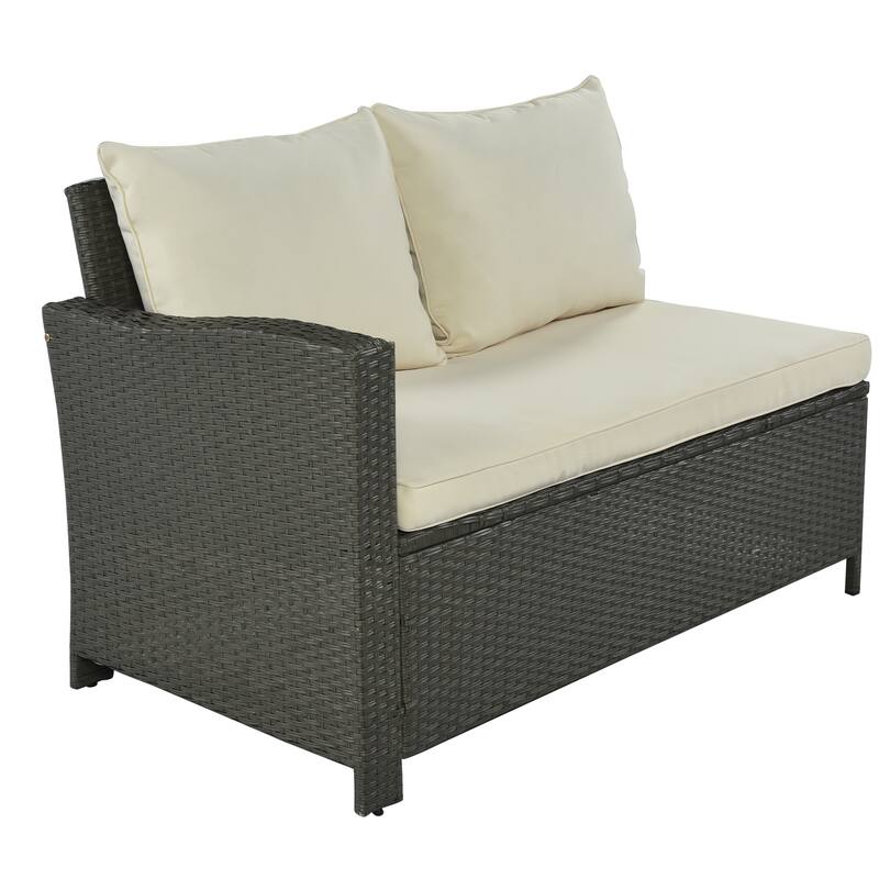 Patio Furniture Set, 6 Piece Outdoor Conversation Set, Dining Table