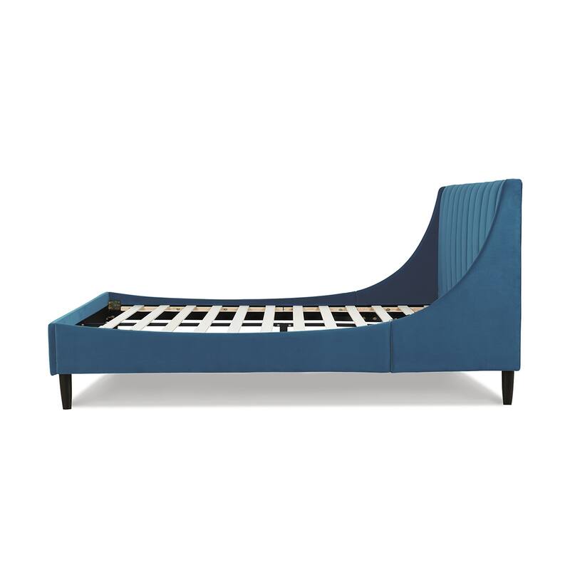 Willow Velvet Upholstered Channel Tufted Platform Bed