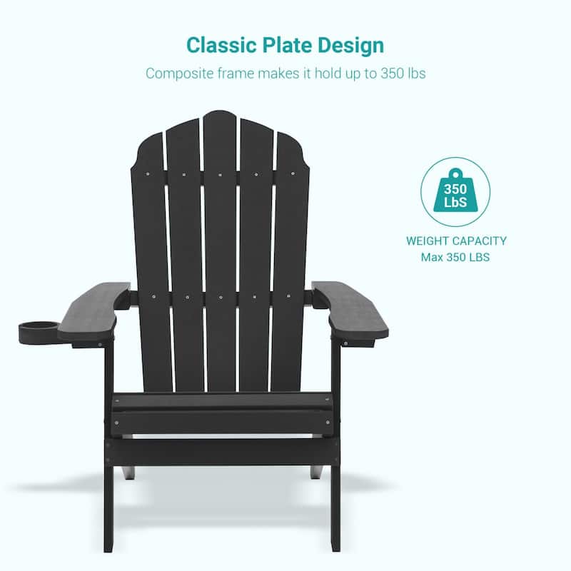 Bonosuki Folding Adirondack Chair Patio Outdoor Plastic Fire Pit Chair