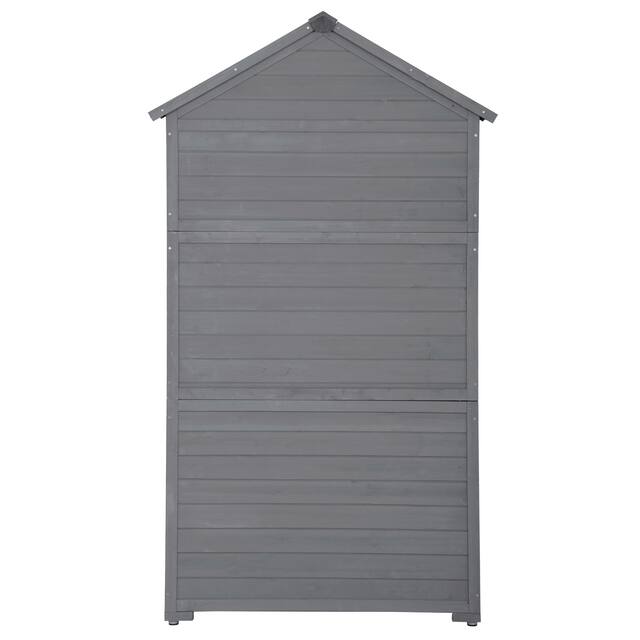 5.8ft x 3ft Outdoor Wood Lean-to Storage Shed Tool Organizer with Waterproof Asphalt Roof