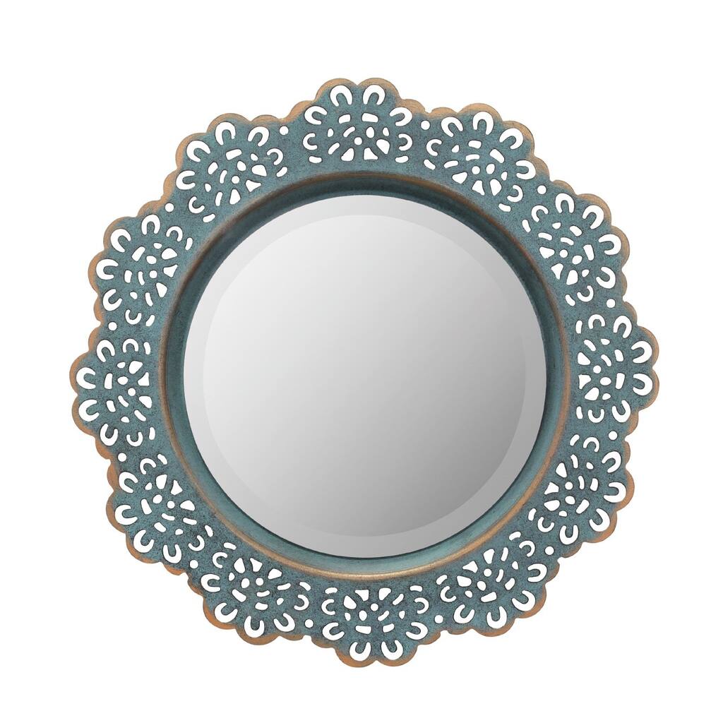 Decorative Metal Lace Mirror with Attached Wall Hanger - Multi - Medium