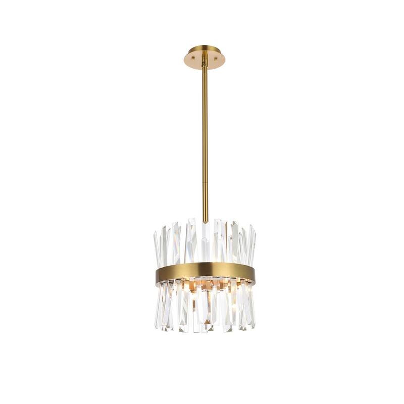 Indigo Home 12 inch crystal round pendant light - Gold
