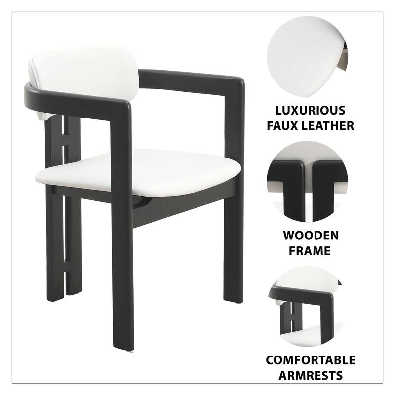 Velo Solid Wood Dining Chair Open Back Modern Accent Side Armchair