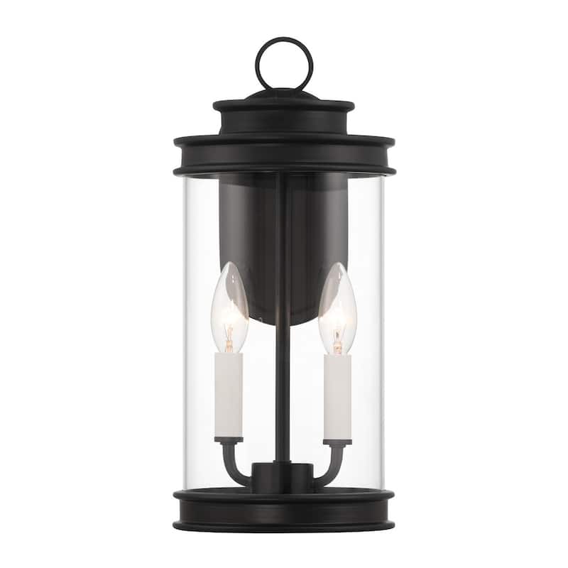 Englewood 2-Light Outdoor Wall Lantern in Matte Black