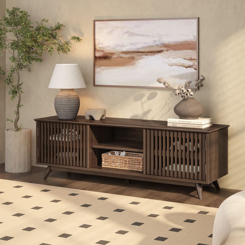 Plank and Beam Mid-Century Modern TV Stand