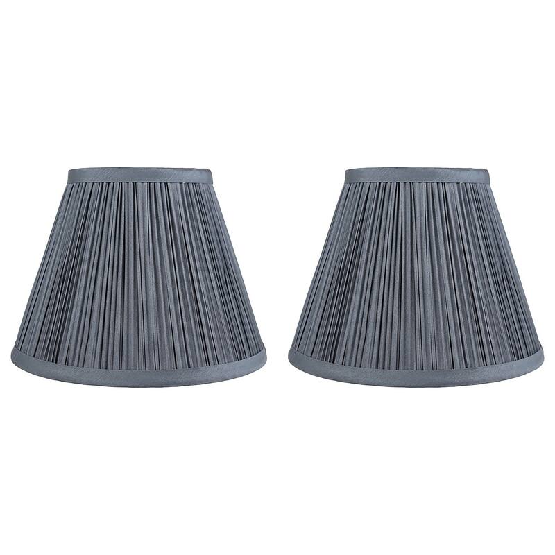 Softback Mushroom Pleated Lamp Shade, 5 inch Top, 9 inch Bottom, 7 inch Slant - Set of 2 - Gray