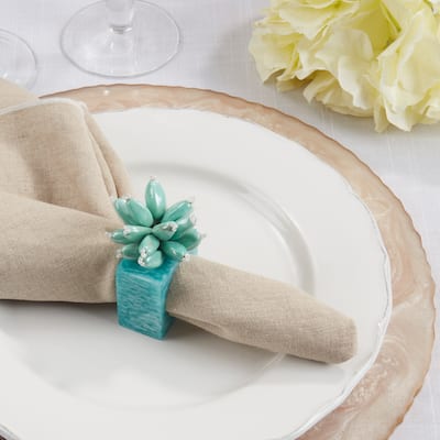 Beaded Enchanted Bloom Resin Napkin Ring (Set of 4)
