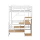 preview thumbnail 10 of 12, Multifunctional Modern Style Full Size Metal Loft Bed with Build-In Desk,Storage Staircase and Wardrobe,Full-Length Guardrail