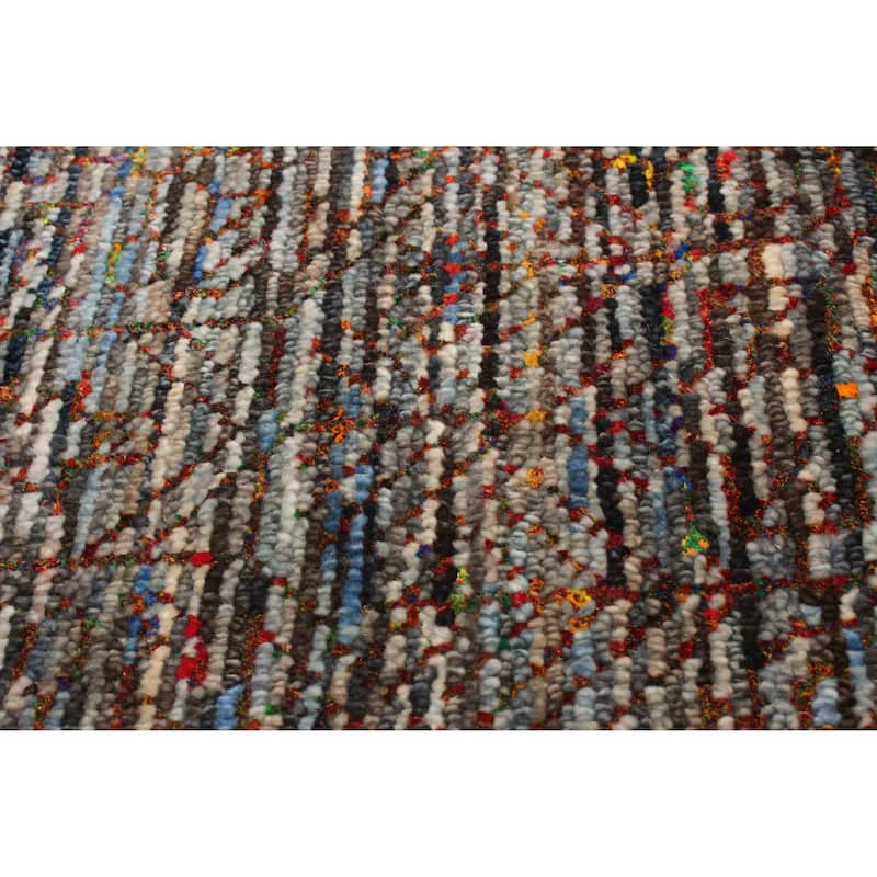 ECARPETGALLERY Hand-knotted Silk Shadow Multi Color Silk, Wool Rug - 2' 4" x 9' 10"