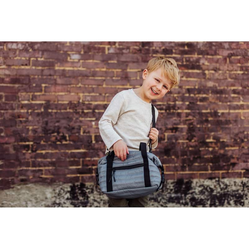 Oniva Midday Quilted Washable Insulated Lunch Bag, (Gray) - Silver