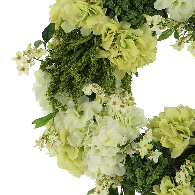 27" Assorted Hydrangea, Heather and Wildflower Wreath