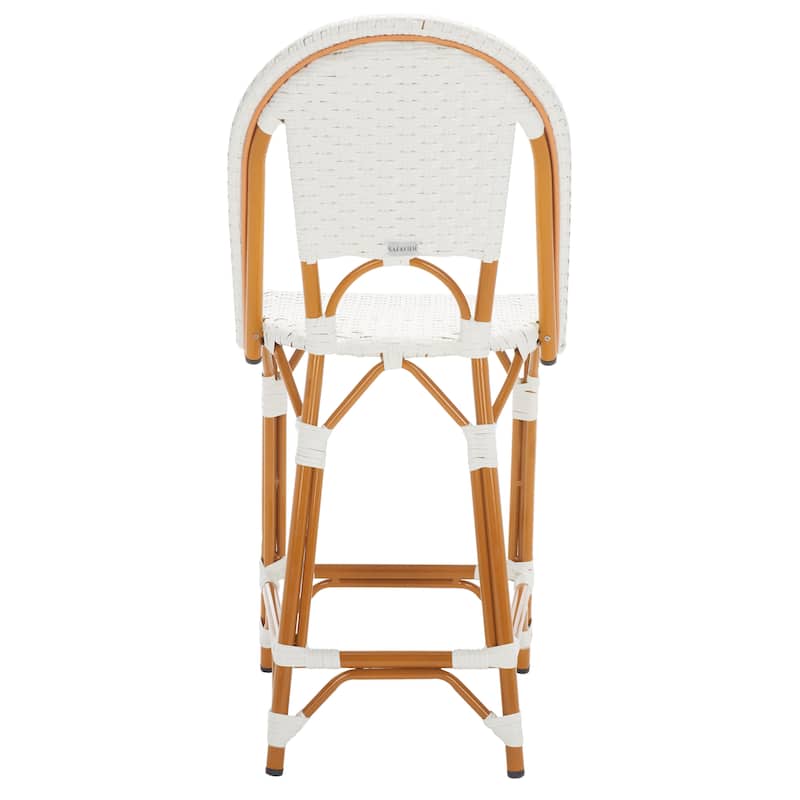 SAFAVIEH Leonica Outdoor Bistro 25-inch Seat Height Counter Stool (Fully Assembled) - 20"W x 21"D x 43"H