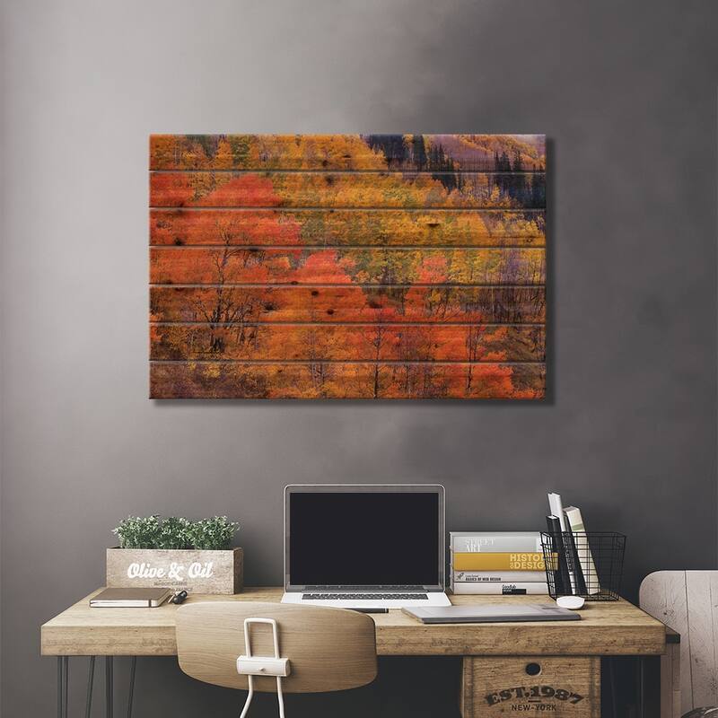 Quaking Aspen Grove In Fall Colors, Washington Gulch, Gunnison National Forest, Colorado Print On Wood by Tim Fitzharris
