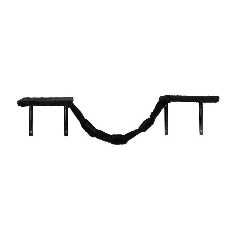 Cat Wall Shelves, Wall-Mounted Cat Climber Set of 5, Floating Cat Perches, Cat Furniture - Black