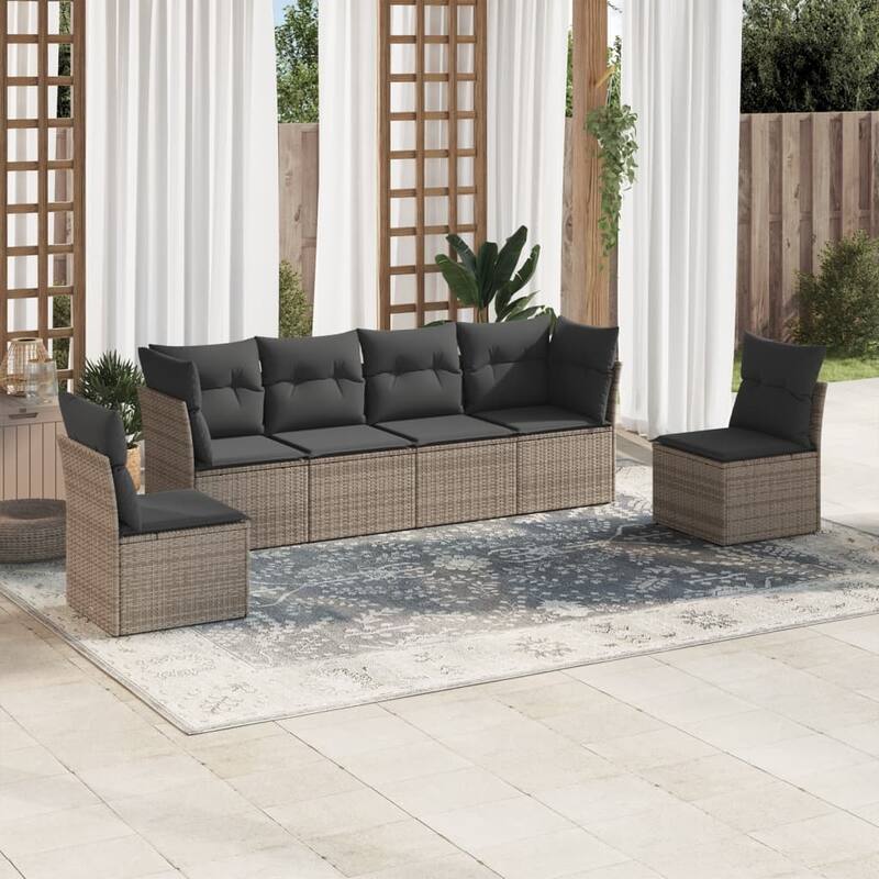 vidaXL Garden Sofa Set Grey, Dark Grey - 24.4 x 24.4 x 27.2