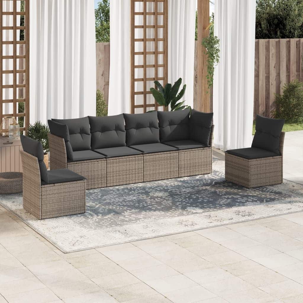 vidaXL Garden Sofa Set Grey, Dark Grey - 24.4 x 24.4 x 27.2