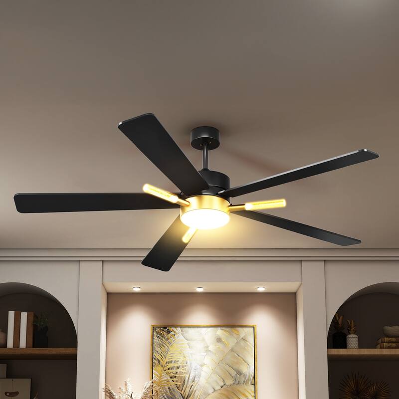 42 Inch Ceiling Fan with Light Remote 3 Crystal Rod and Dimmable Quiet Motor