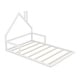 preview thumbnail 8 of 8, Full Size Wooden Floor Bed with House-shaped Headboard and Chimney Design