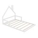preview thumbnail 8 of 18, Modern & Simple Style Full Size Floor Bed with House-shaped Headboard,Sturdy Wood Construction