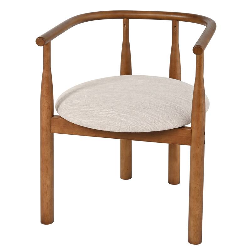 Christopher Knight Home - 7-Piece Mid-Century Modern Walnut Dining Set with Solid Wood Oval Dining Table and Cushioned Chairs