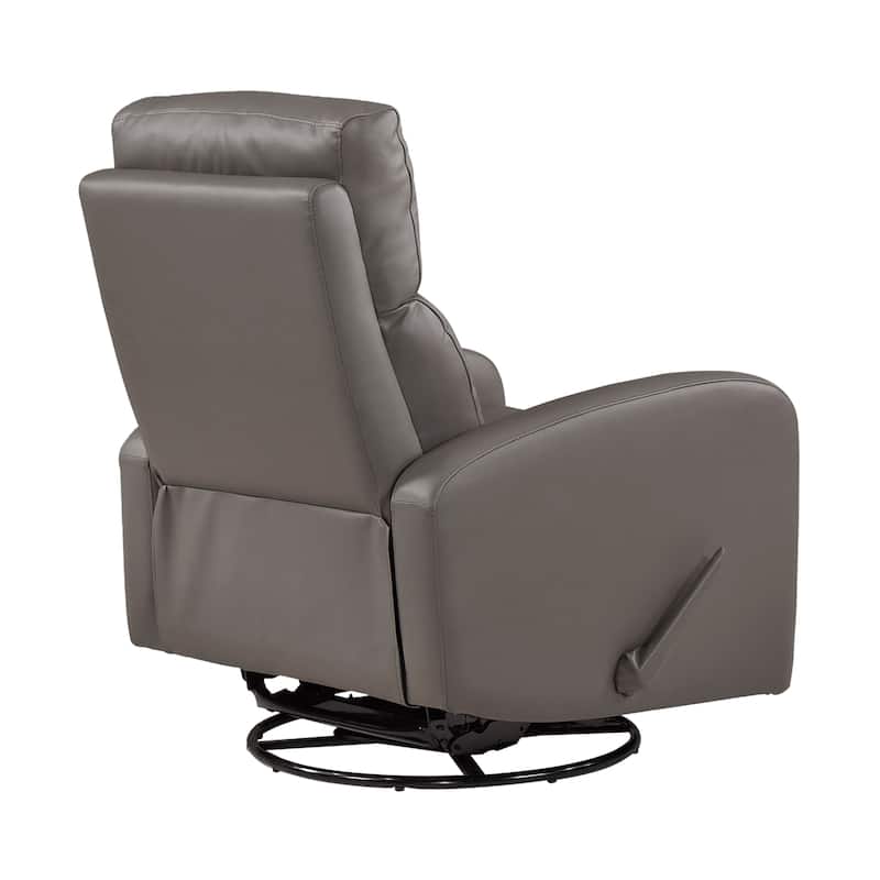 Creek 31.5" Leather Manual Swivel Glider Recliner - 360-Degree Swivel