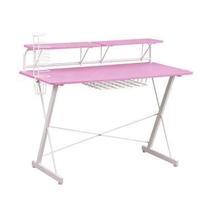 Techni Sport Carbon Computer Gaming Desk with Shelving, Black