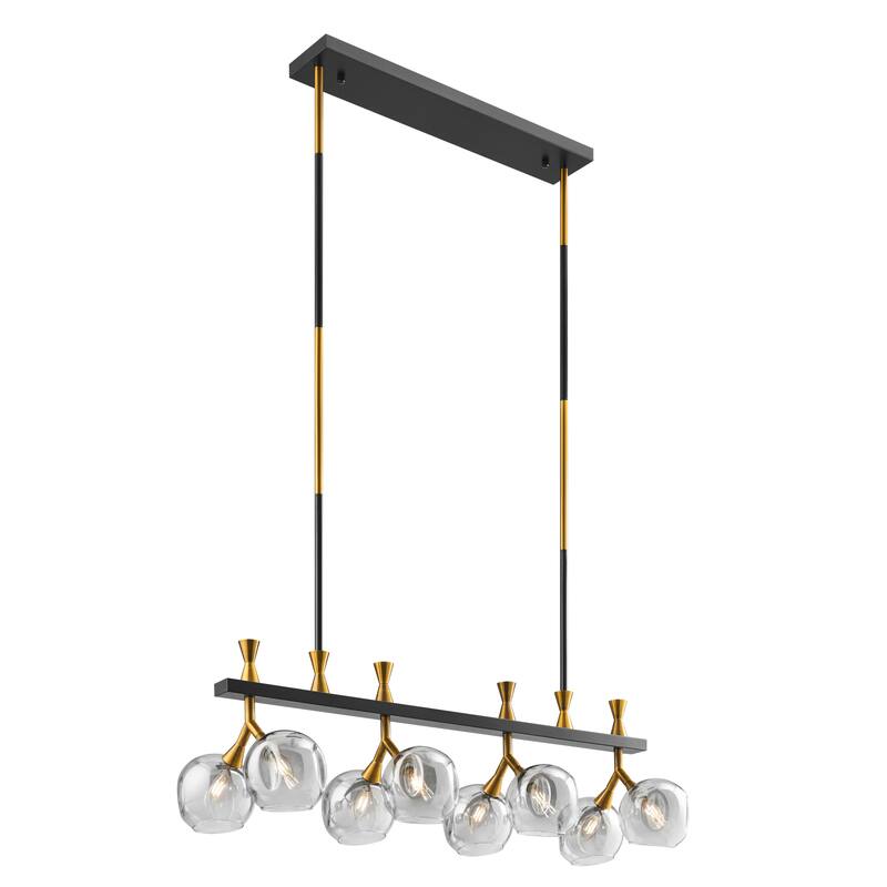 Sonder Rectangular Gold and Black Chandelier - Black&Gold