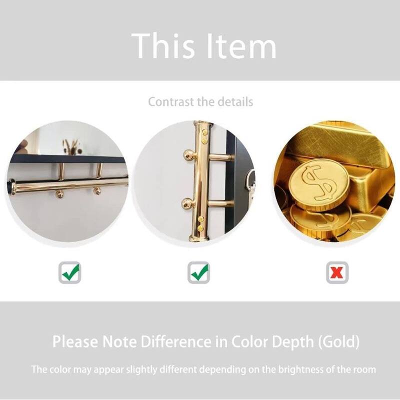 MacLuu Black and Gold Rectangle Wall Mirror - Black & Gold - 36.62" x 20.87"