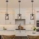 preview thumbnail 12 of 20, Modern Farmhouse Cylinder Pendant Light Wood Grain Island Light for Kitchen Island Dining Room