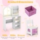 preview thumbnail 5 of 18, Gymax Kids Vanity Set Princess Girls Makeup Vanity Desk w/ 3-Color LED