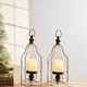 preview thumbnail 18 of 22, Glitzhome Farmhouse Metal Decorative Lanterns Candle Holder with Handle Wedding Decor