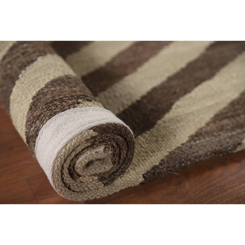 Chevron Style Kilim Oriental Area Rug Flatweave Wool Carpet - 3'1"x 5'2"