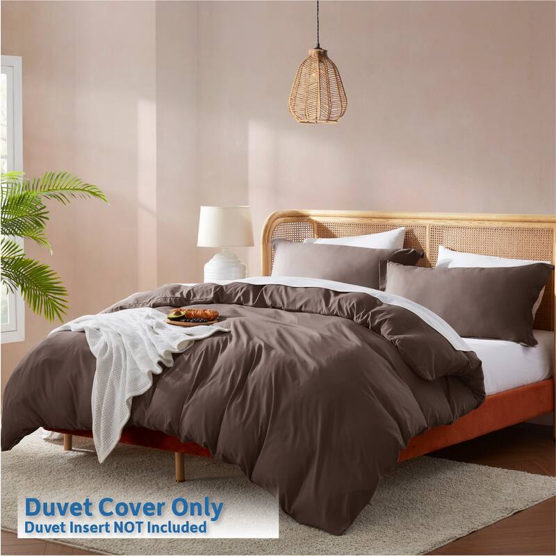 Nestl Ultra Soft Double Brushed Microfiber Duvet Cover Set with Button Closure