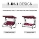 preview thumbnail 21 of 24, Outsunny 3 Seat Outdoor Free Standing Covered Swing Bench with Comfortable Cushioned Fabric & Included Canopy