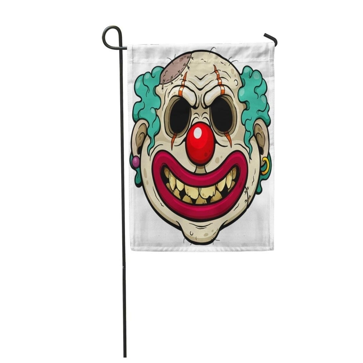 Shop Horror Vector Illustration Of Cartoon Clown Zombie Face Joker Scary Garden Flag Decorative Flag House Banner 28x40 Inch Overstock 31363632