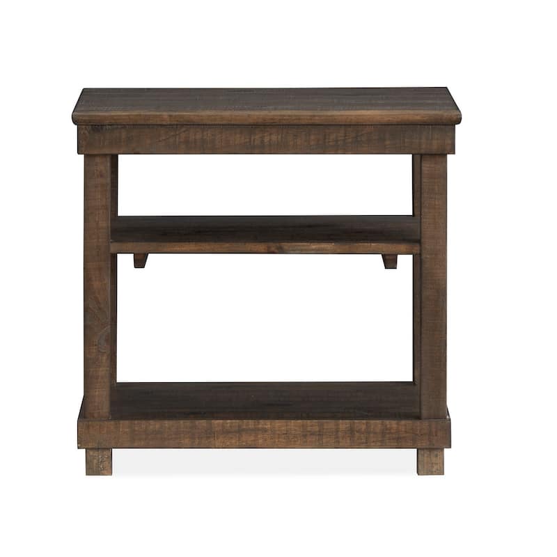 Magnussen Home Smithton Homestead Brown Chairside End Table - 18''W x 26''D x 25''H