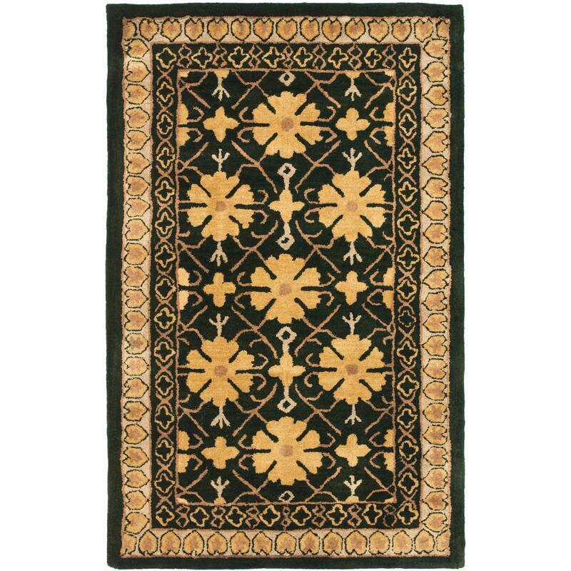 SAFAVIEH Handmade Classic Hamite Traditional Oriental Wool Rug - 3' x 5' - Green/Apricot