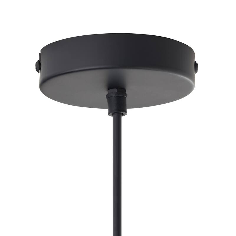 Sydney River of Goods Black Metal and Green Hand Blown Glass 5-Inch Pendant Light with Adjustable Hanging Cord - 5" x 5" x 62"