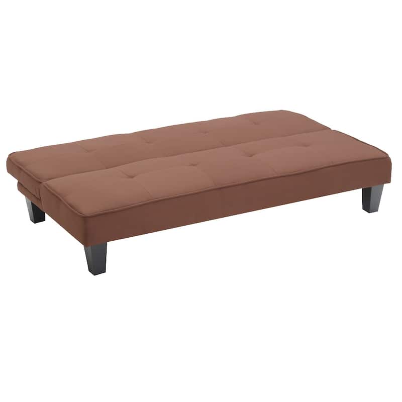 Faux Leather Tufted Straight Armless Sofa - 67" - Brown