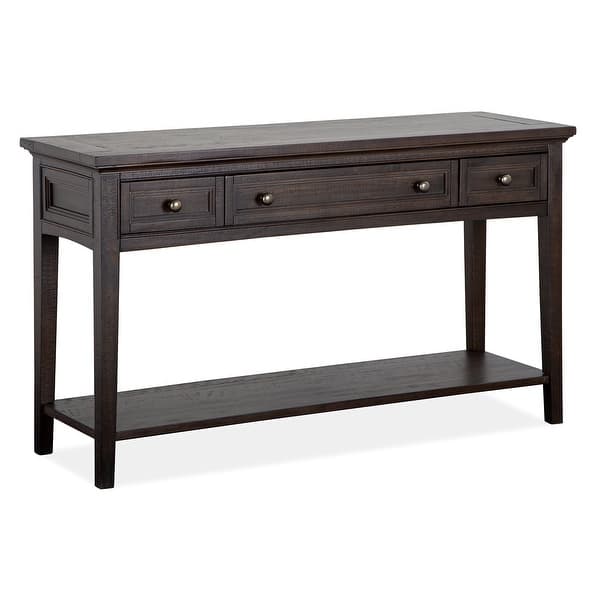 slide 2 of 10, Magnussen Home Westley Falls Graphite Rectangular Sofa Table - 50''W x 16''D x 29''H 50''W x 16''D x 29''H - Graphite - Wood