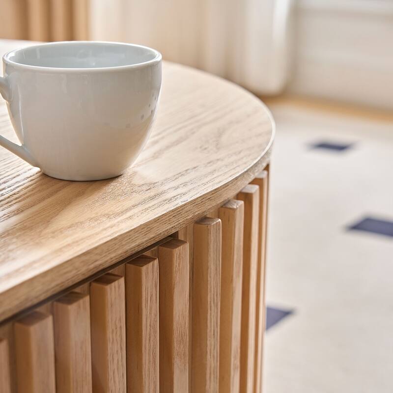 Mid Century Modern Coffee Table Oval Coffee Table Stylish Coffee Table with Drawers Handmade Embossed, for Living Room